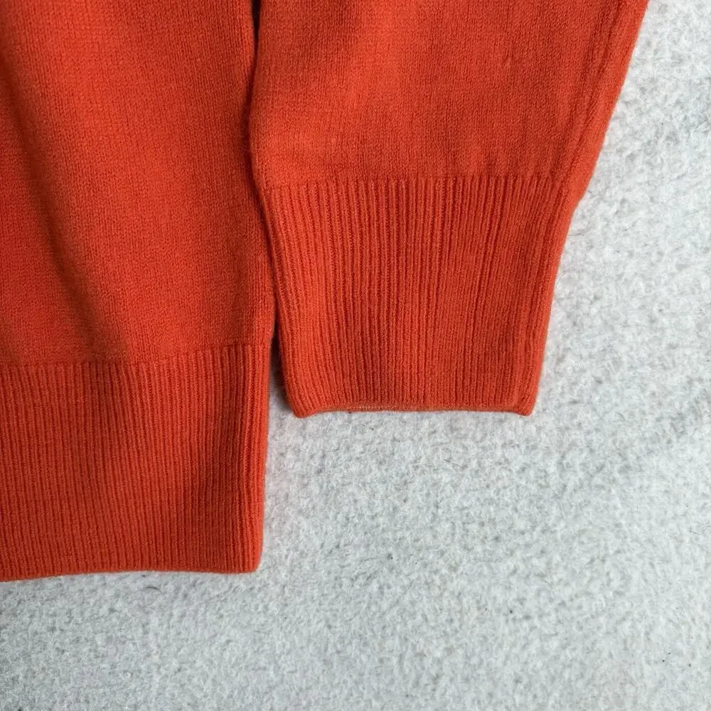 Vintage Polo Ralph Lauren Pullover Sweater Mens Large Orange V Neck Wool